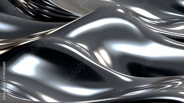 Fototapeta Polished metal background.Generative AI