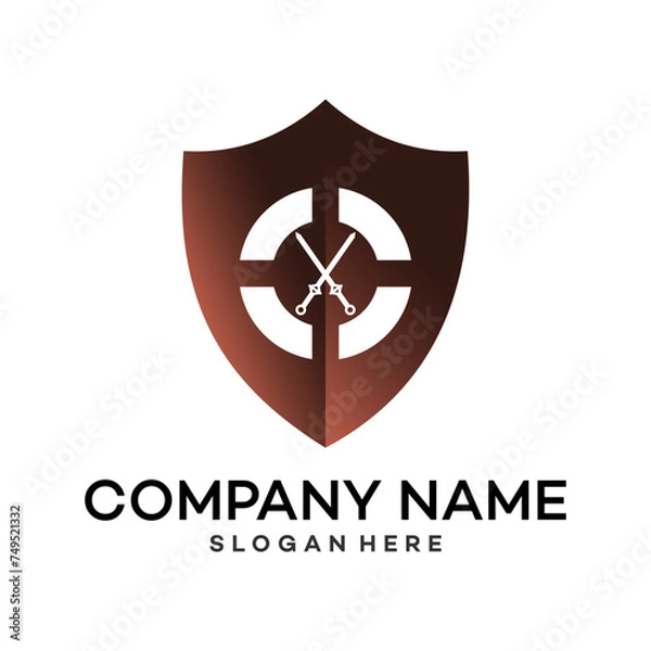 Fototapeta Unique sword shield, strong and elegant