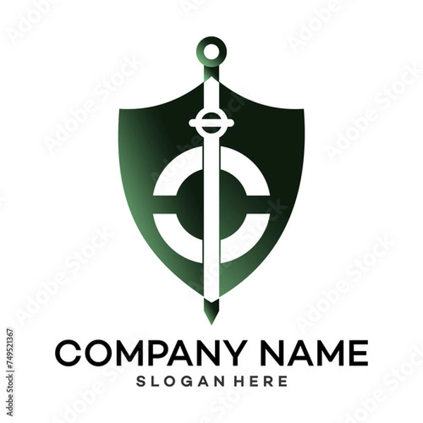 Fototapeta Unique sword shield, strong and elegant