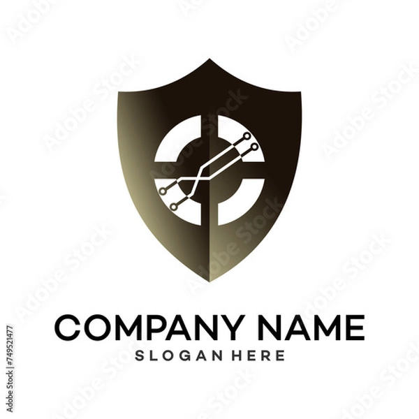 Fototapeta Unique sword shield, strong and elegant