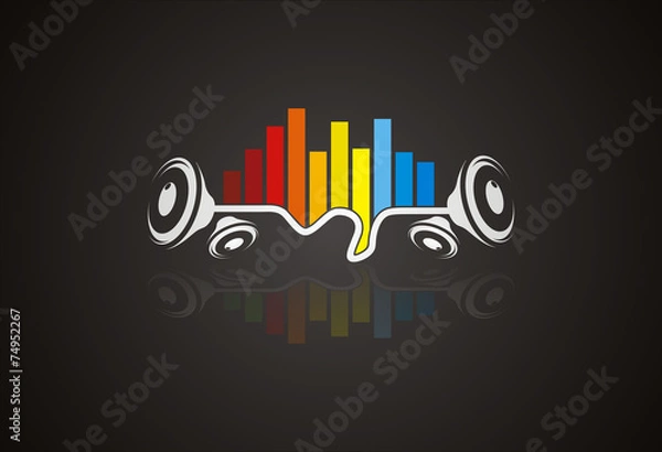 Obraz Sound wave music logo vector