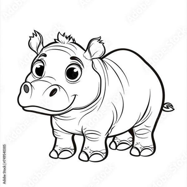 Obraz Cartoon Hippo With Big Eyes