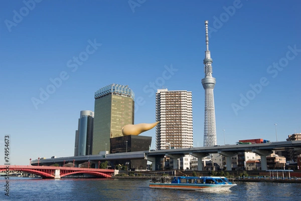 Obraz 初冬の浅草・隅田川