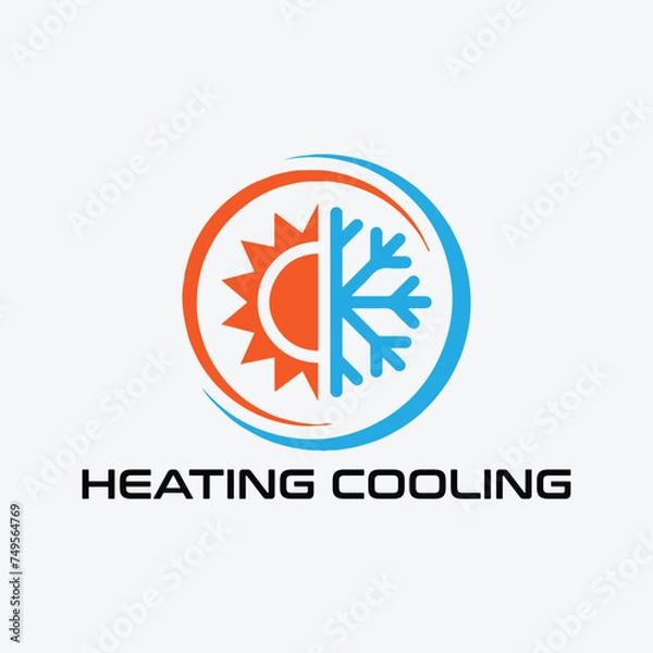 Obraz heating and cooling logo design vector