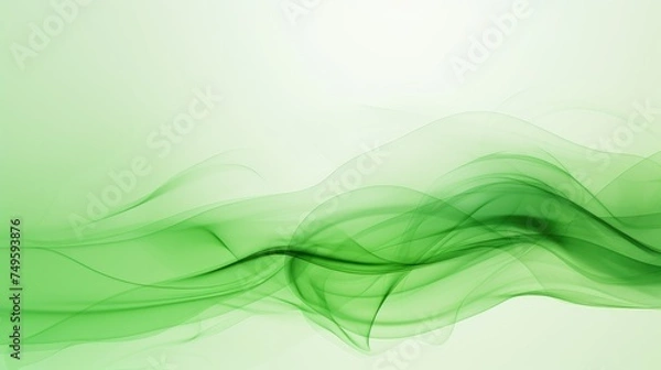 Fototapeta Abstract smoke of green color on a light background. An atmosphere of mystery and magic. The texture of steam and smoke.