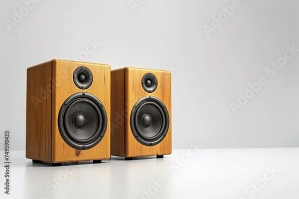 Fototapeta audio speaker isolated on white background