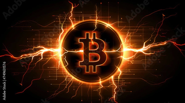 Obraz Burning Dollar Sign on Fire Illustration