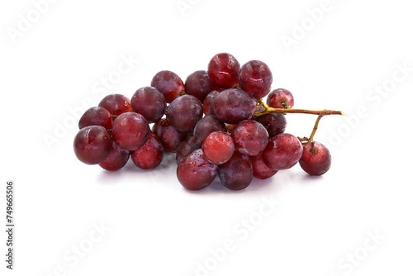 Fototapeta fresh red grape isolated on white background