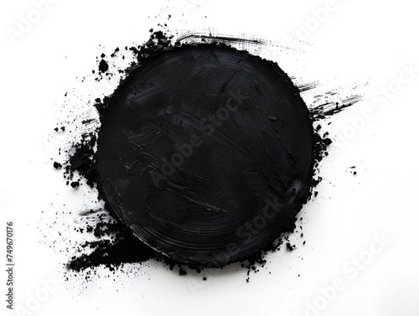 Fototapeta Circle Abstract charcoal on a white background with copy space