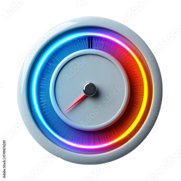 Fototapeta White Clock With Multicolored Lights