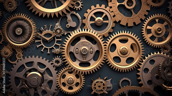 Obraz Metal gear parts, gear background