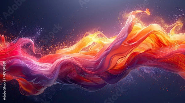Fototapeta modern abstract wavy 3d background and wallpaper