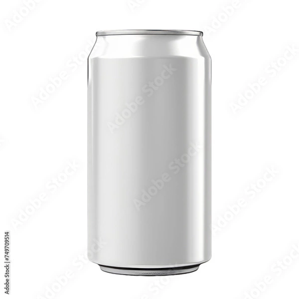 Fototapeta Blank aluminum can isolated on transparent background, png