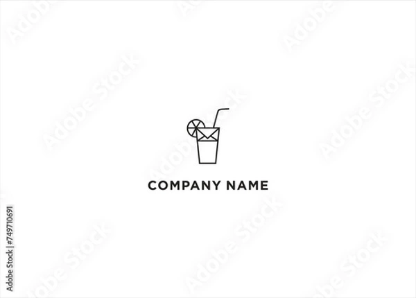 Fototapeta Logo Message Drink Juice Simple Stock Vector