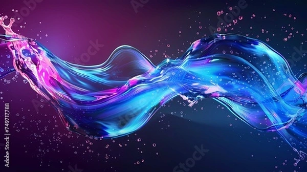 Obraz 水（液体）の動きの抽象的なイメージ