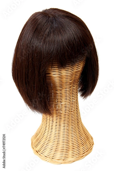 Obraz A dark brown silk bob wig with bangs