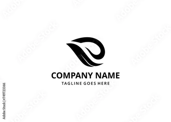 Fototapeta Vector illustration Unique modern creative letter E logo design, leaf E based vector icon.