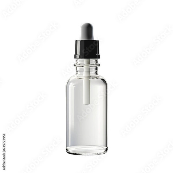 Obraz A blank glass dropper bottle isolated on transparent background, png