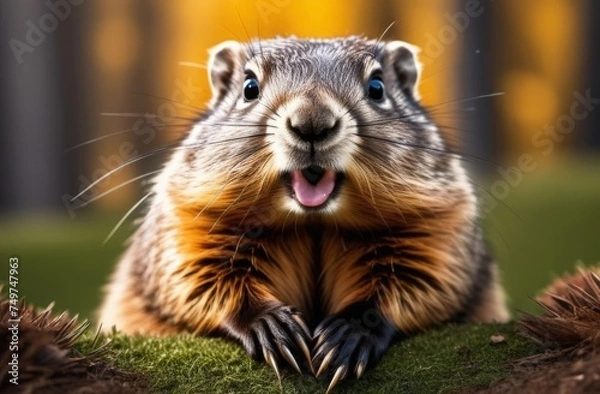 Obraz chipmunk on the ground