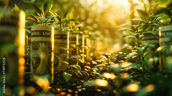 Obraz Wealthy Nature: Growing Financial Success in Green Banking Concept