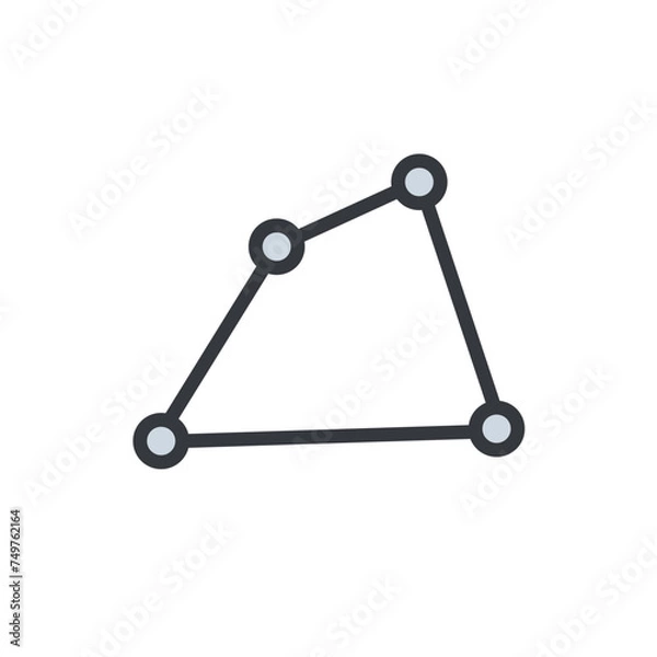 Fototapeta Box icon with circle in the corners. Rectangle icon low poly illustration