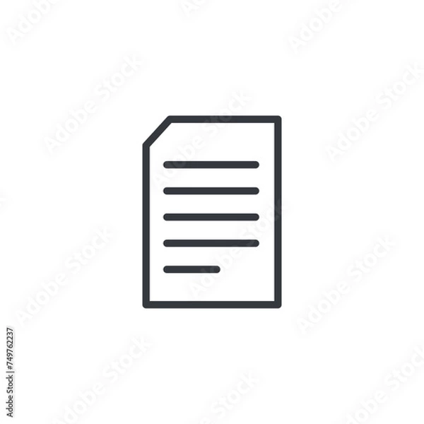 Obraz Document Notepad Icon, File Flat Icon. Document, Notebook, File Icon Vector Illustration