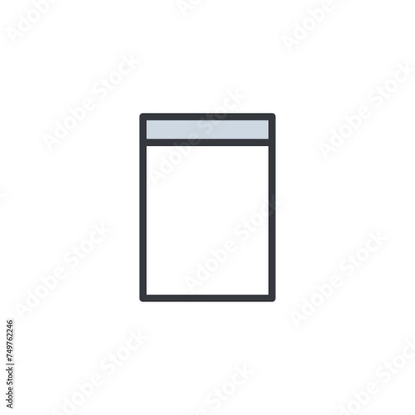 Fototapeta Notepad Symbol Flat Icon. Document, Notebook, File Icon Vector Illustration
