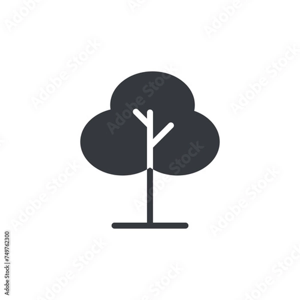 Fototapeta Tree Icon vector art isolated on white background