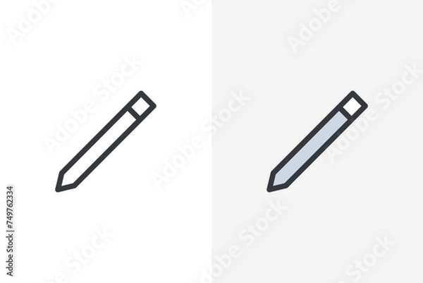 Obraz Pen, write icon. Signature pen outline vector sign. Pencil Pictogram Symbol, logo illustration