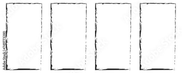 Obraz Rectangle grunge frame isolated design on white background.