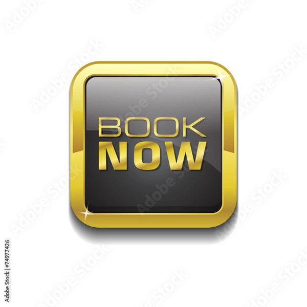 Obraz Book Now Gold Vector Icon Button