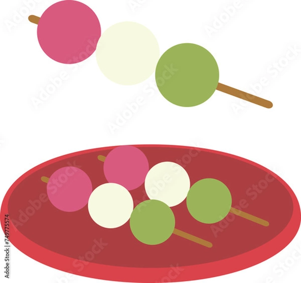 Obraz 三色団子のベクターイラスト