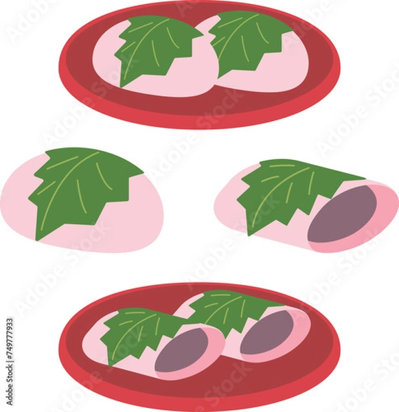 Obraz 桜餅のベクターイラスト