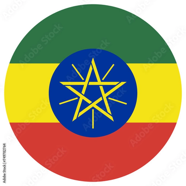 Obraz ethiopia national flag, transparent background