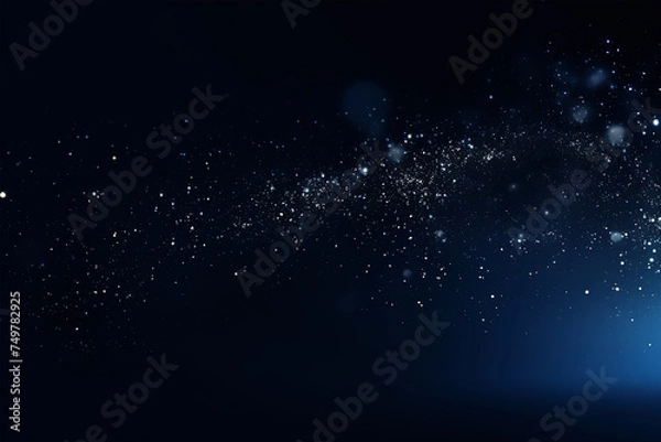 Obraz blue particles on a plain black background