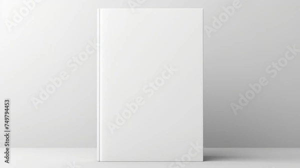 Fototapeta Blank Hardcover Book Template for Design Isolated on White Background. 3D Rendering.
