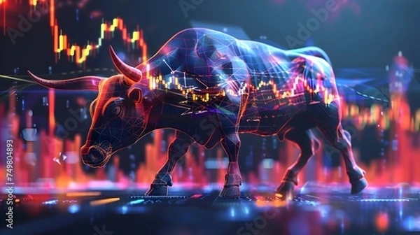 Obraz Bull in Stock Market 