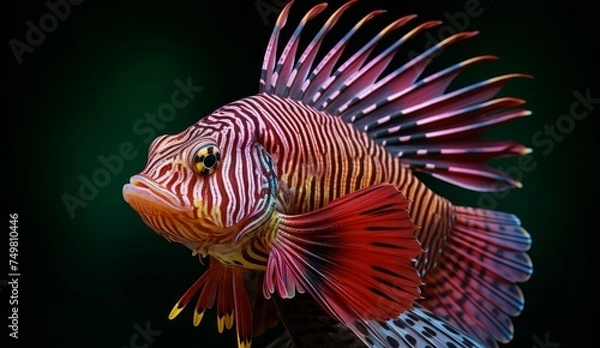 Fototapeta Vibrant underwater world. sunlight illuminates marine life creating tranquility and wonder