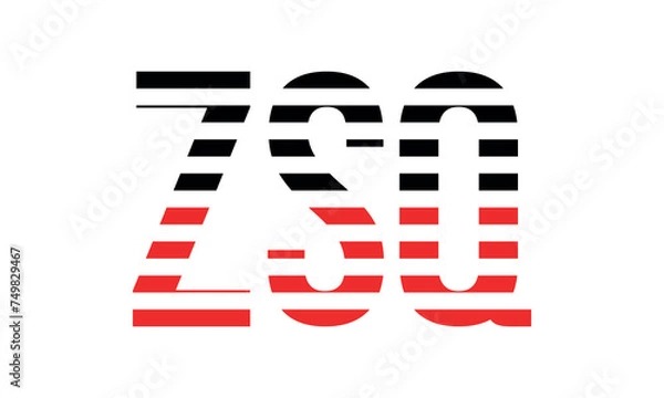 Fototapeta ZSQ three initial letter iconic line negative space minimal logo design vector template. monogram, abstract, wordmark, business, typography, minimalist, brand, company, flat, modern, unique, simple