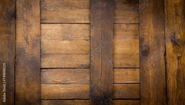 Obraz old planks wooden background or wood grain brown texture, Ai Generate