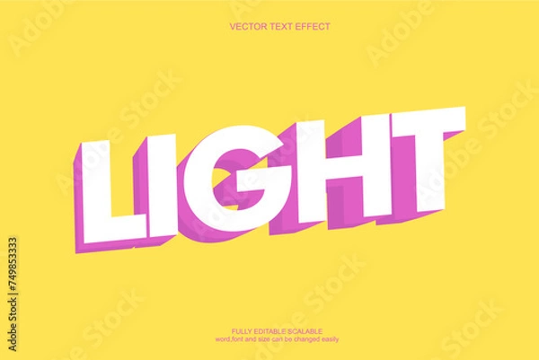 Fototapeta light 3d editable text effect