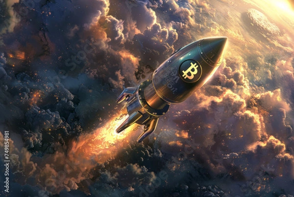 Obraz Spacecraft Launching into the Sky