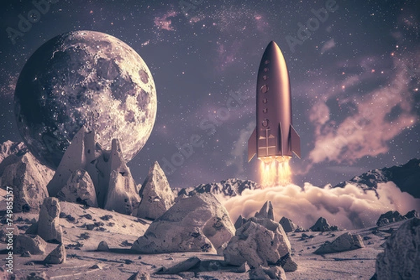 Obraz Spacecraft Launching into the Cosmos