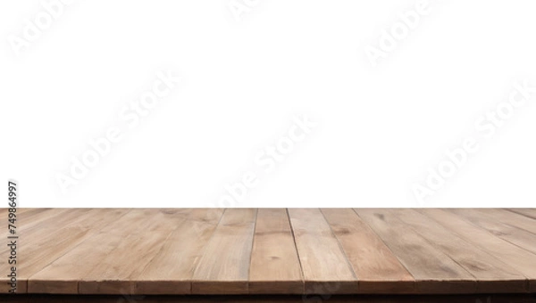 Fototapeta wooden table top, wood, empty wooden table top, wooden, desk displaying products, light, wooden desk top,The background is transparent.