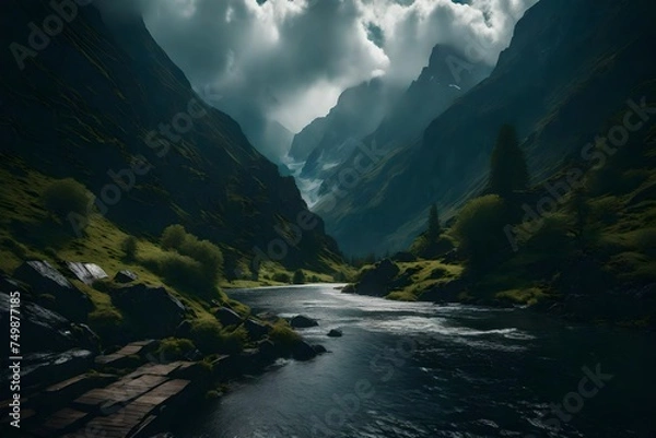 Fototapeta Cloudy mountains