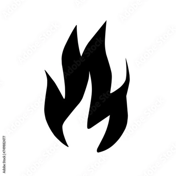 Obraz black and white of set fire icon