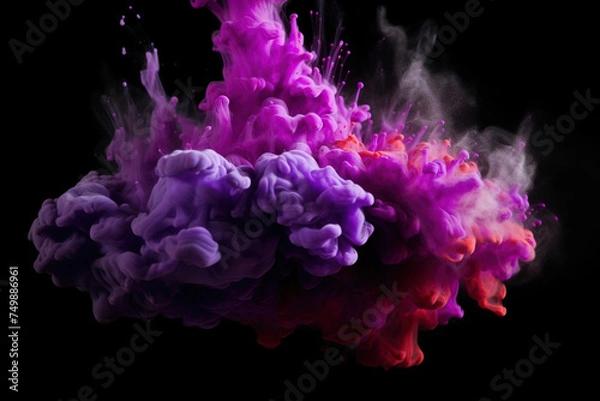 Fototapeta violet and purple colors paints splashes and drops