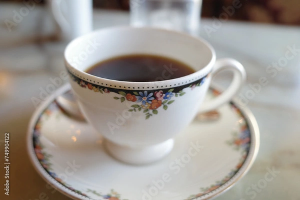 Obraz レトロな喫茶店のコーヒーカップ