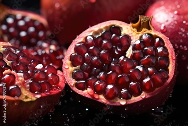 Obraz Close up on pommegranate seasonal fruits for winter