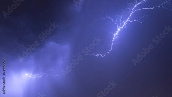 Fototapeta lightning in the sky